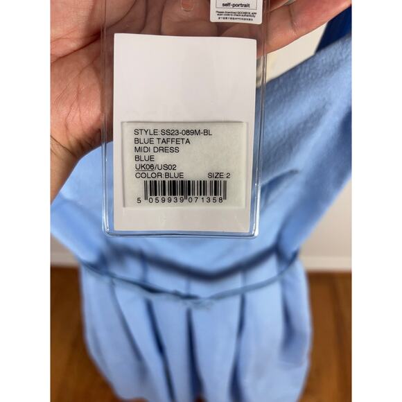 B40. Self-Portrait Pleated Taffeta Midi Dress 2 Cocktail Party Emily In Paris - Picture 7 of 10